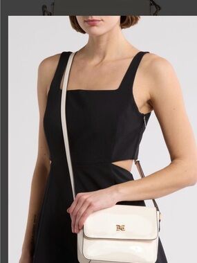 Sam Edelman White Crossbody Bag with Gold Logo